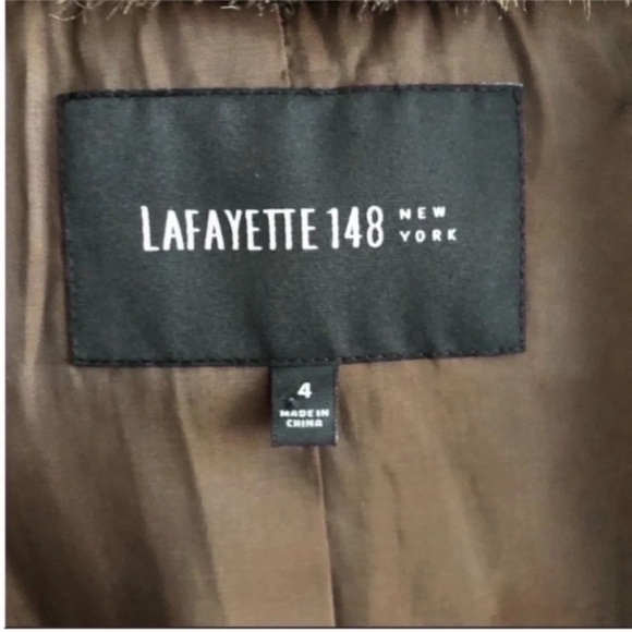 Lafayette 148 Open Front Faux Fur Collarless Vest Brown - Picture 5 of 6